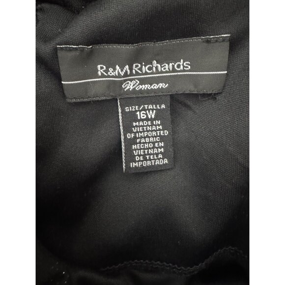 R&M Richards Black Sparkly Mesh Cascade Ruffle Long Gown Dress Size 16W 1X Plus - Picture 7 of 14